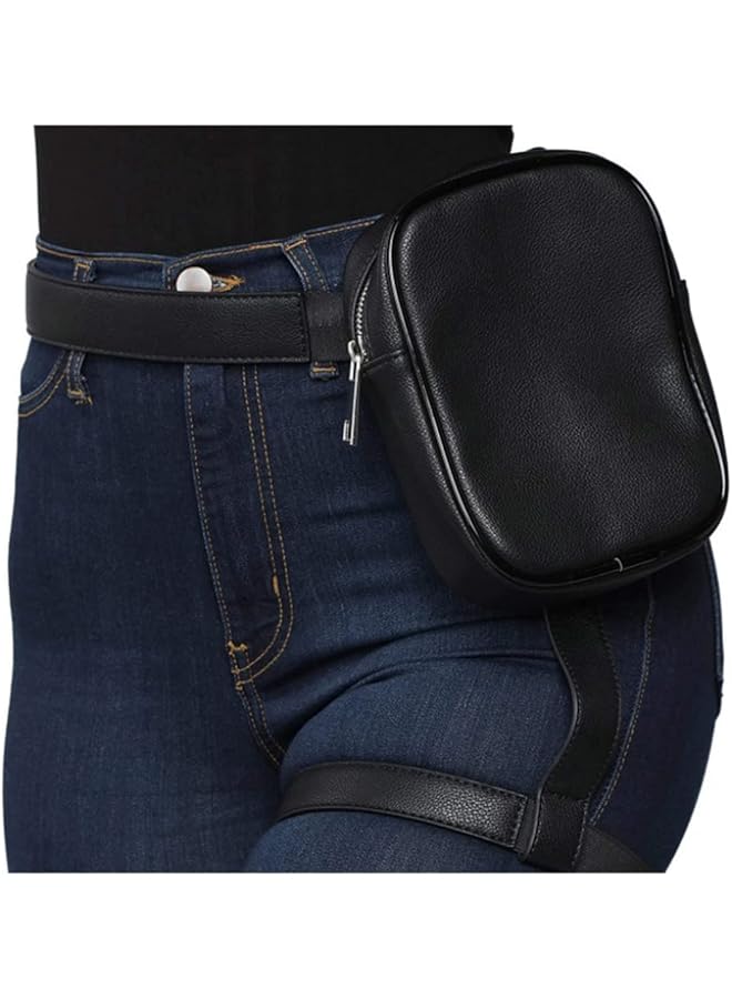 KASTWAVE Drop Leg Bag Small Waterproof for Men Women Bike Riding Cycling Hiking Waist Pack Thigh Fanny Pouch Outdoor Travel Camping Casual Daypack(Black) - Image 2