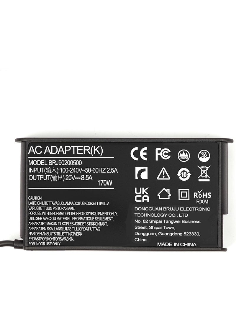 زيكسين شاحن بقوة 170 واط لأجهزة اللابتوب Lenovo ThinkPad (طرازات P16v وP16 وP15 وP1-Gen وP50 وP51 وP52 وP53 وP70 وP71 وP73)، وLOQ (طرازات 15i و15 وEssential Gen 10/11)، وLegion Slim 5، وYoga Pro 9i؛ مزود بموصل Slim Tip. - Image 2
