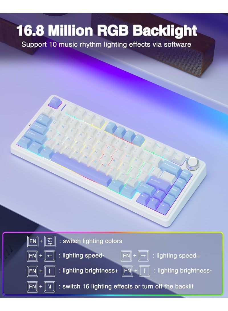 أولا F75 ميكانيكية لوحة المفاتيح حصاد التبديل 75٪ الساخنة مبادلة الألعاب لوحة المفاتيح بلوتوث / لاسلكي / USB-C - Image 5