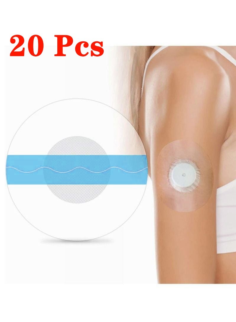 GMORO 20-piece set of dynamic blood glucose meter CGM patch Compatible with Freestyle Libre 1/2/3, pure cotton sports anti-sweat and anti-slip sensor fixing patch  - Image 1