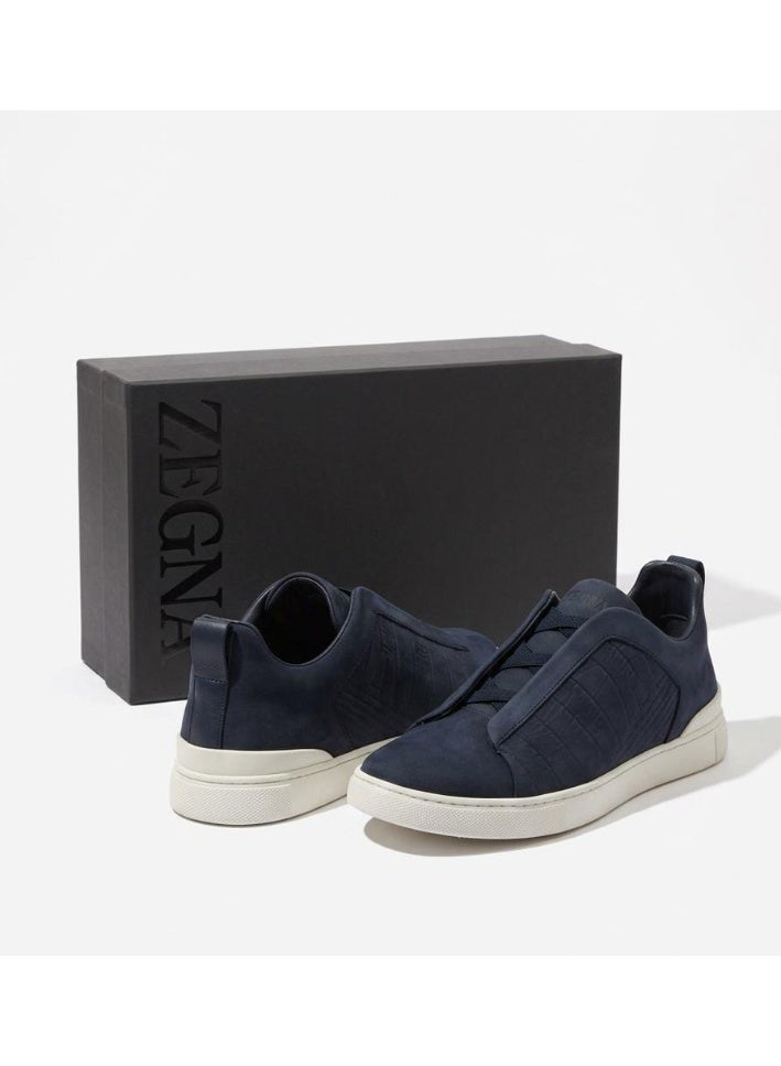Zegna Men's Triple Stitch Suede Leather Sneakers - Image 3