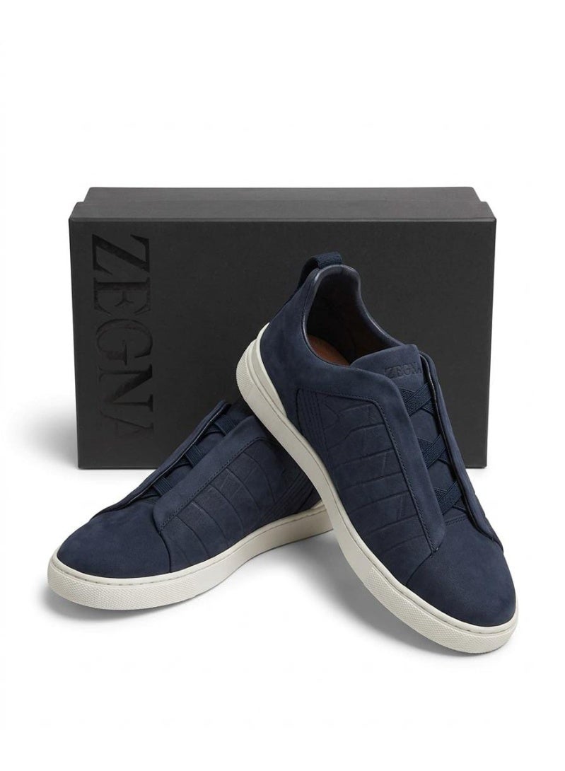 Zegna Men's Triple Stitch Suede Leather Sneakers - Image 2