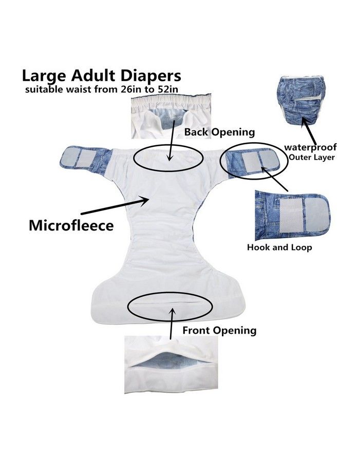 Sigzagor Adult Cloth Diaper Nappy Reusable Washable For Disability Hook And Loop (Baby Fox (Large 26In To 50In)) - Image 5