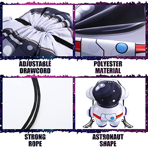 Kingdder 12 Pcs Outer Space Party Favors Astronaut Drawstring Bags Space Themed Astronaut Goodie Bags Gift Backpack for Kids - Image 3