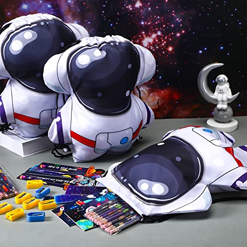 Kingdder 12 Pcs Outer Space Party Favors Astronaut Drawstring Bags Space Themed Astronaut Goodie Bags Gift Backpack for Kids - Image 5