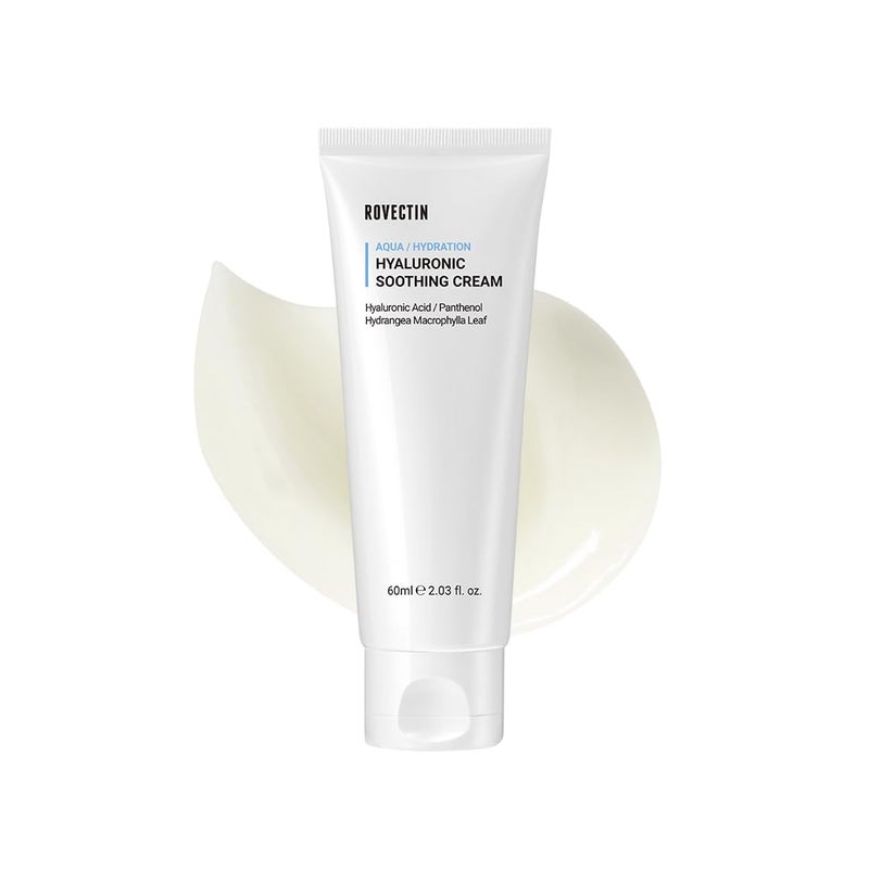 ROVECTIN Aqua Hyaluronic Soothing Cream Skin Barrier Repair with Astaxanthin Hyaluronic Acid Niacinamide Intense Hydrating Cream Fragrance Free Vegan Korean Skincare 203 fl oz - Image 1