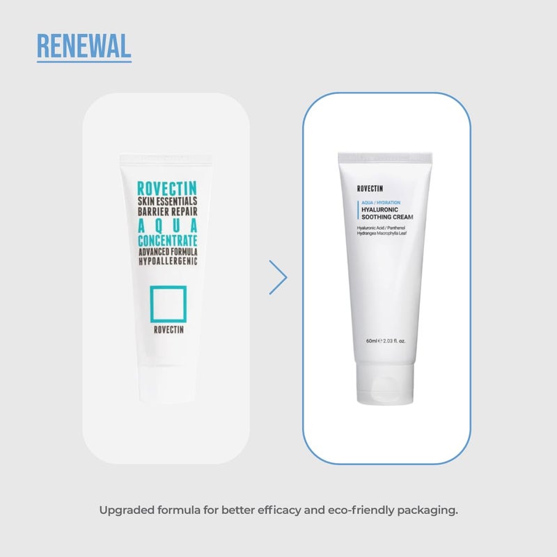 ROVECTIN Aqua Hyaluronic Soothing Cream Skin Barrier Repair with Astaxanthin Hyaluronic Acid Niacinamide Intense Hydrating Cream Fragrance Free Vegan Korean Skincare 203 fl oz - Image 4
