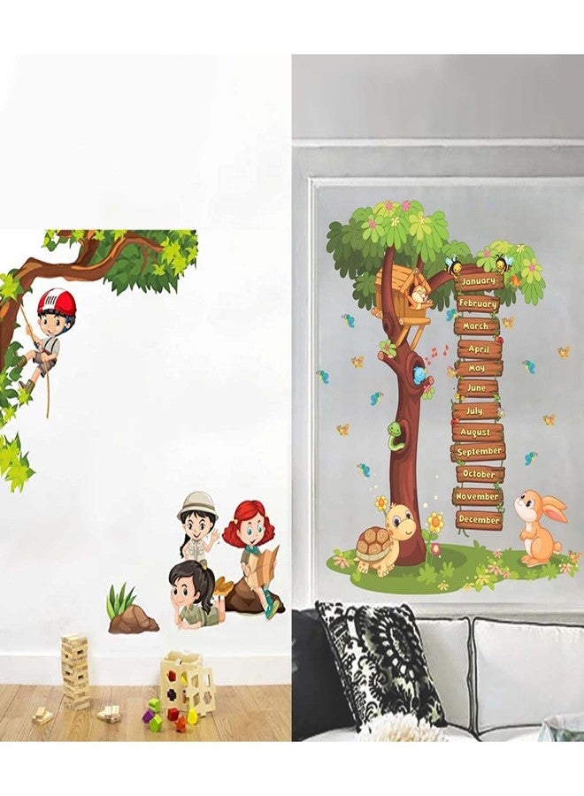 WALLBOOK Set of 2 Wall Stickers Kids Activity | Calendar Tree for Home, Hall, Bedroom, Livingroom & Kitchen - Image 1