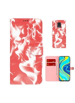 HuHa Case Cover For Xiaomi Redmi Note 9 Pro/Note 9S/Note 9 Pro Max Cloud Fog Pattern Horizontal Flip Leather Case with Holder & Card Slot & Wallet Red 