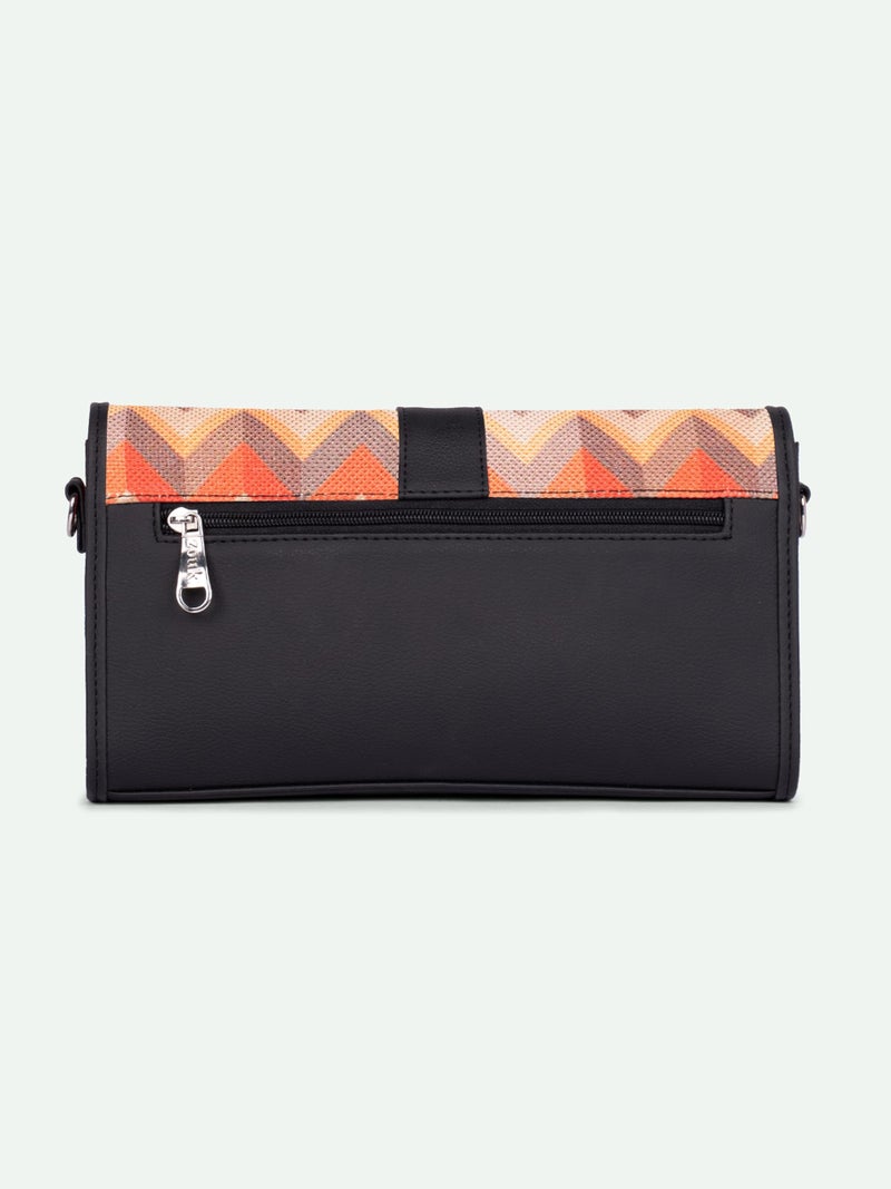 ZOUK Rhea Kapoor Tarini Clutch for Women | Elegant Flap Closure Evening Clutch | Detachable Adjustable Strap | Party & Formal Event Purse | Tidal Wave - Image 5