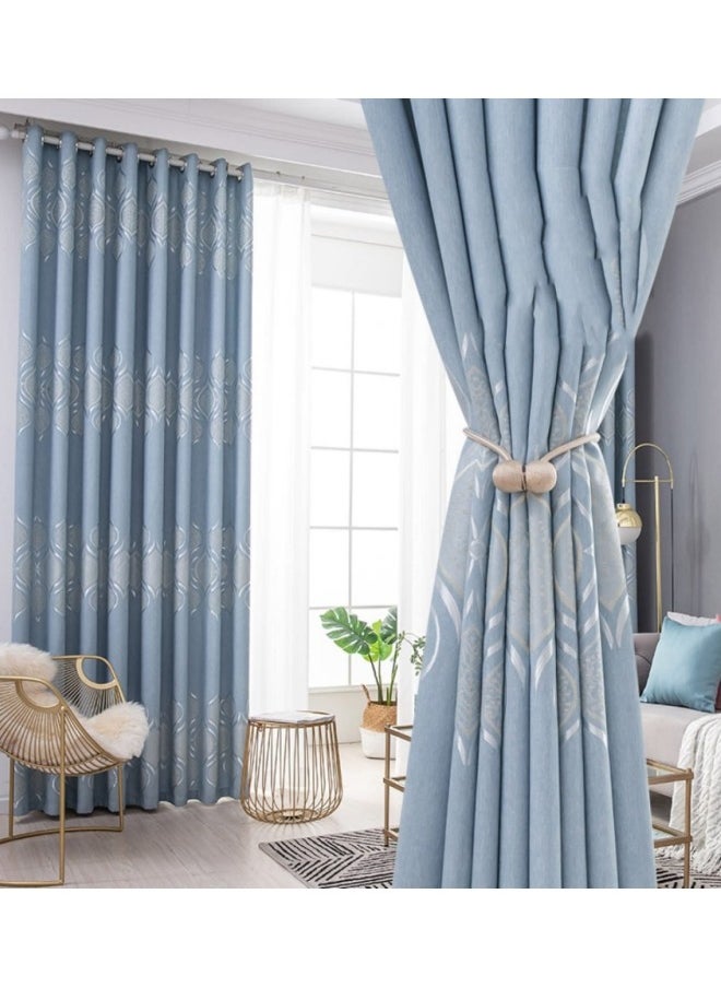 1 Panel Fabric Nation Blackout Curtains Silver Foil Print Thermal Insulated Room Darkening Curtains Grommet Curtains for Bedroom Living Room 100x250cm Baby Blue - pzsku/ZFAAC469E7FB05BC0E0F8Z/45/_/1711946711/969eb9a3-d715-413a-bd78-ffb7a1869481