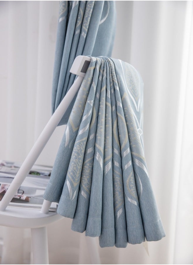 1 Panel Fabric Nation Blackout Curtains Silver Foil Print Thermal Insulated Room Darkening Curtains Grommet Curtains for Bedroom Living Room 100x250cm Baby Blue - pzsku/ZFAAC469E7FB05BC0E0F8Z/45/_/1711946712/af6bf4d0-abc1-450b-b263-080144a7afb0