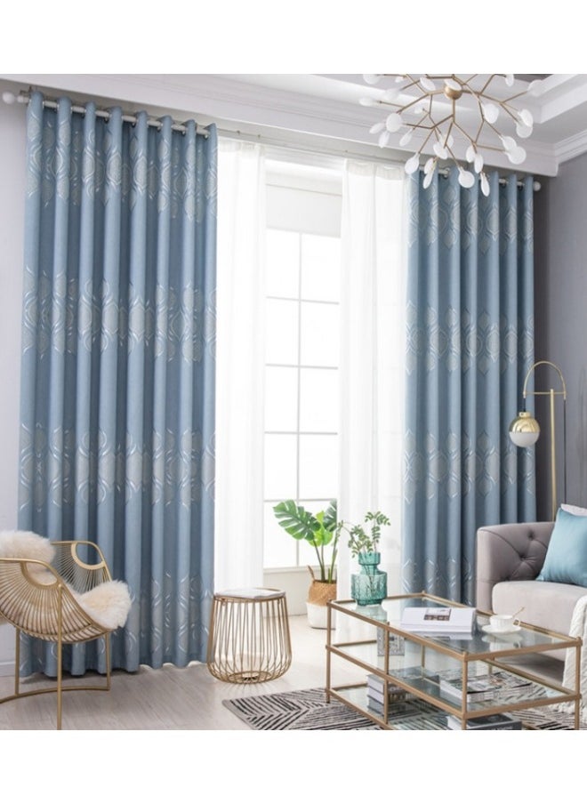 1 Panel Fabric Nation Blackout Curtains Silver Foil Print Thermal Insulated Room Darkening Curtains Grommet Curtains for Bedroom Living Room 100x250cm Baby Blue - pzsku/ZFAAC469E7FB05BC0E0F8Z/45/_/1711946712/f3ba5121-b945-4787-9049-e96334a62c64