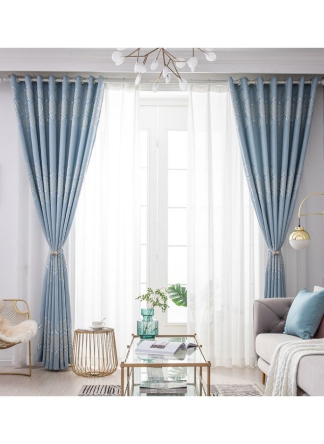 1 Panel Fabric Nation Blackout Curtains Silver Foil Print Thermal Insulated Room Darkening Curtains Grommet Curtains for Bedroom Living Room 100x250cm Baby Blue - pzsku/ZFAAC469E7FB05BC0E0F8Z/45/_/1711946713/9c5e3289-417d-4426-81b3-d3f2895f37b7