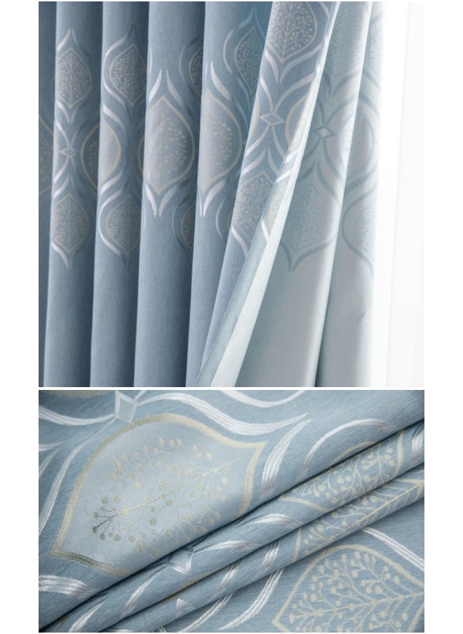 1 Panel Fabric Nation Blackout Curtains Silver Foil Print Thermal Insulated Room Darkening Curtains Grommet Curtains for Bedroom Living Room 100x250cm Baby Blue - pzsku/ZFAAC469E7FB05BC0E0F8Z/45/_/1711946721/d14caa20-dcb3-4942-87f8-9cf26e3d1294