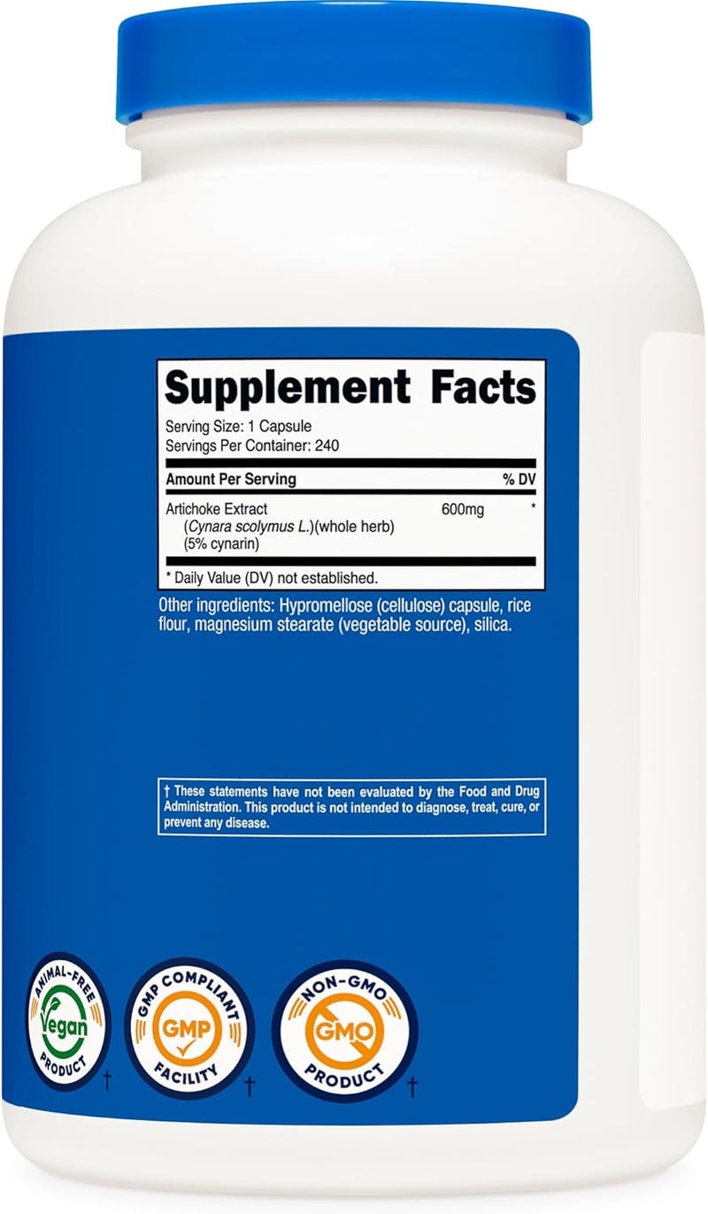 Nutricost Artichoke Extract 600mg 240 Vegetarian Capsules  Gluten Free NonGMO - Image 5