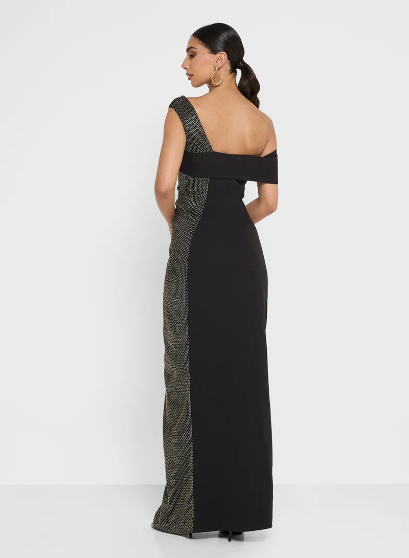 Namshi x Beaded Tulle Maxi Dress