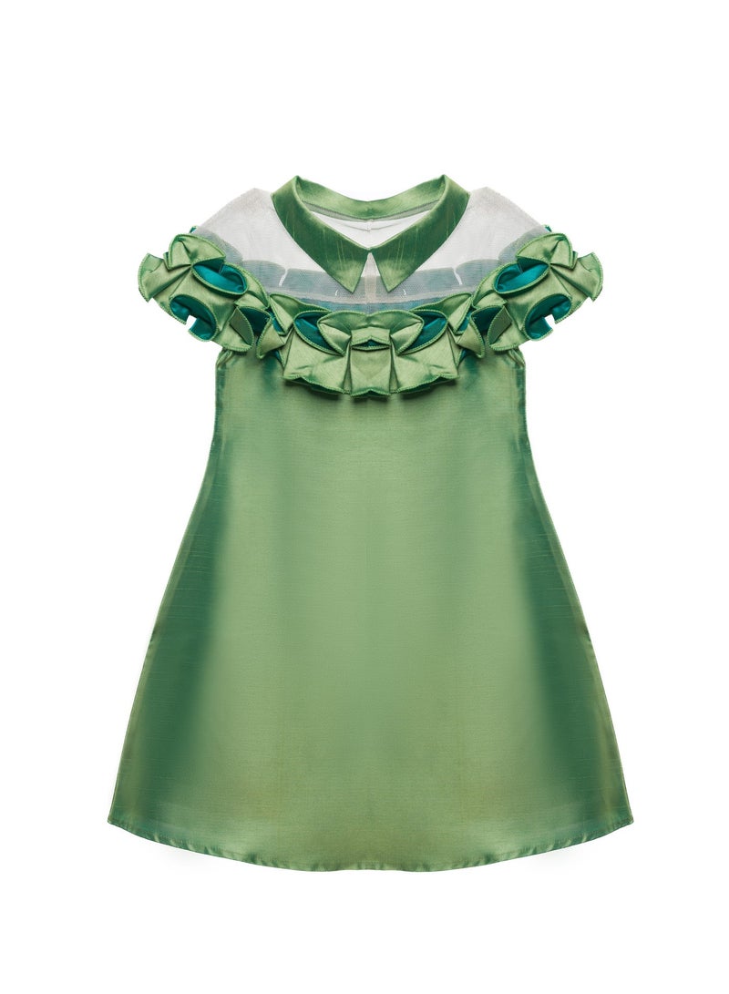 Queen PRINCES GREEN Girls Party Dress, Princess Dress Party Wear Wedding Evening Formal Pageant Dance Gown for Birthday Kid Girls Elegant - Image 2