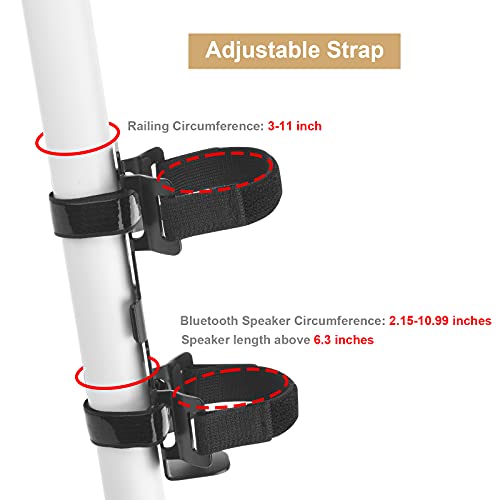 TXEsign Portable Speaker Mount for Bike Golf Cart UTV Boat Railing, Metal Speaker Mount Strap Holder Attachment Accessory Holder Bar Rail for JBL Flip 4/5/6 - Image 2