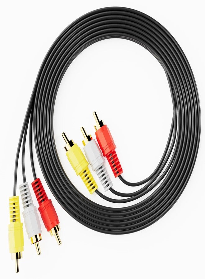 Eanetf RCA Cables, 3RCA Cable Audio Video 24K Gold Plated Connecting Audio Video Components AV Male to Male Cable for Home Theater amp, Stereo Systems (5ft-2pcs) - Image 1