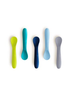 bbluv bblüv Silicone Baby Spoons Set - Soft, BPA-Free, Gum-Friendly, Dishwasher Safe, 5-Pack, 4M+ Infant Feeding Essentials, Durable & Stain-Resistant – Multicolor  - Image 1