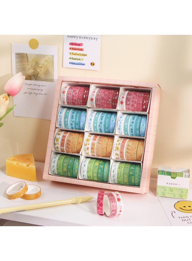 Bluejw Macaron Color Hand Account Suit Gift Box Solid Color Basic Vintage And Paper Tape Color Printing Hand Account Tape - Image 1