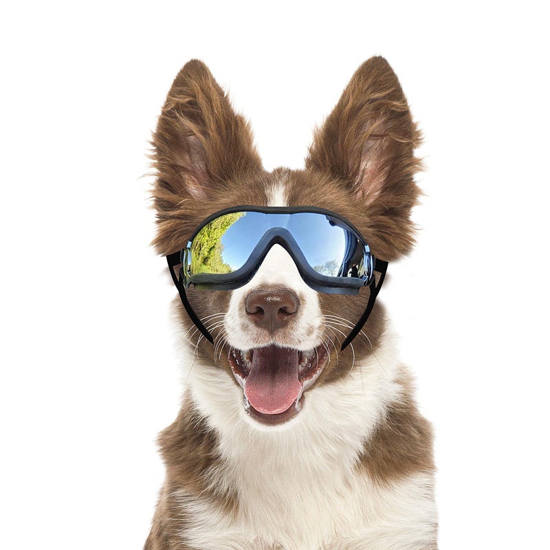 Billionchains Dog Goggles Dog Sunglasses for Medium to Large Breed AntiUV Eye Protection with Adjustable Straps Silver - Image 2