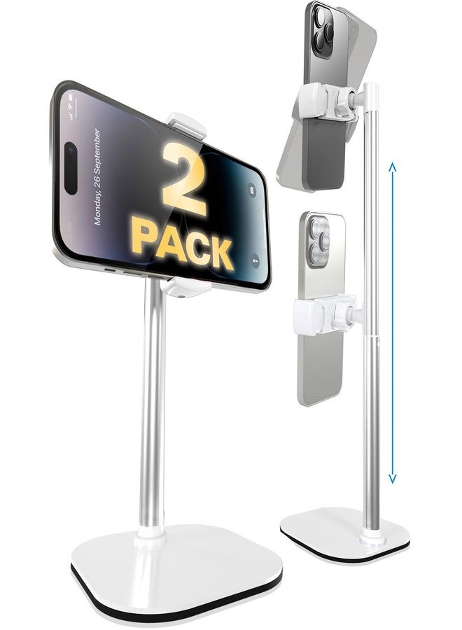Cooper ChatStand, [Gift Family Pack], Adjustable Cell Phone Stand for Desk, Phone Stand for Recording, iPhone Holder, Small Tripod for iPhone, Fits Samsung, Android Smartphones, (Frost White, 2-Pack) - Image 1