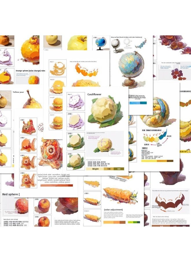 Generic - 96 Still Life Monomer Color Note Sticker Universal Color Formula Student Recommend Decoration Mobile Phone Case Notebook-Color:48 Sheets [1 Set Non-repeating] + Storage Box Purchased From The [great Value And Low Price] - Image 1