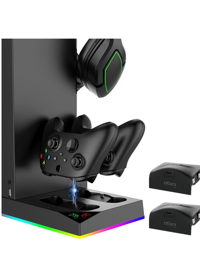 Cooling Stand for Xbox Series S, Vertical Cooling and Charging Stand, cooling station, Dual Controller USB Ports 2 x 800mAh Rechargeable Batteries for XSX|S/One S/One X/One cooling system coolingfan  - Image 1