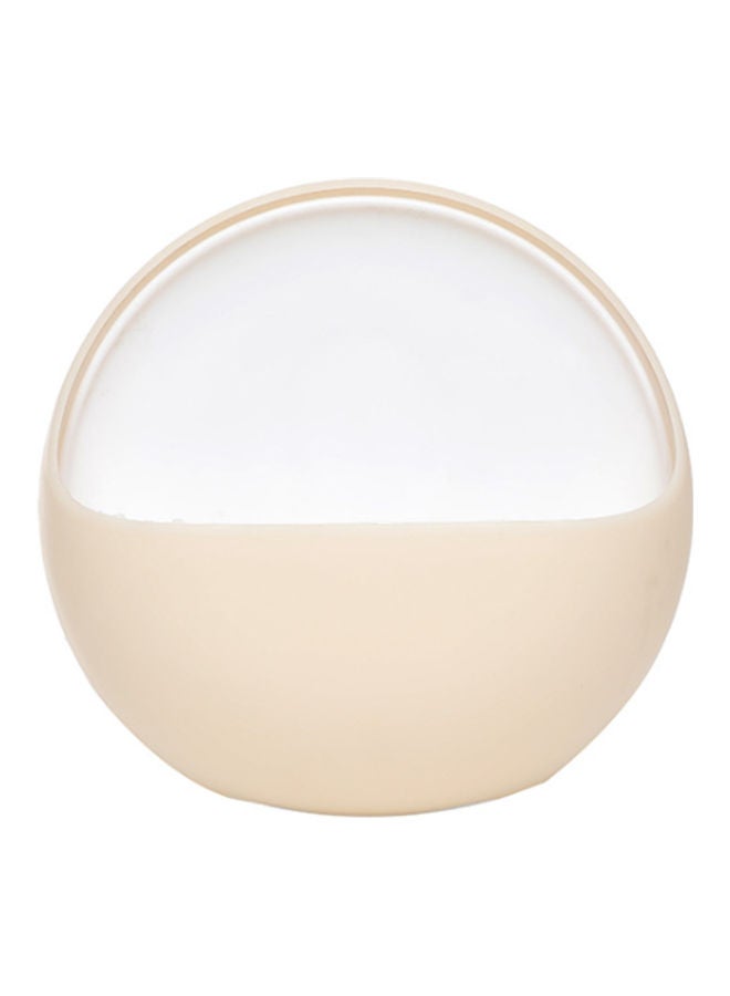 NIBEMINENT Round Shape Punch free Wall Mounted Soap Holder Beige/White 11 x 5cm