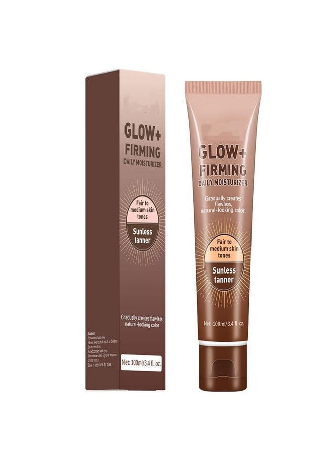 MAEPEOR Natural Glow+Firming Self Tanner Body Lotion, Sublime Bronze Glow Daily Moisturizer and Natural Skin Tone Enhancer, Fair to Medium Skin Tone - Image 1