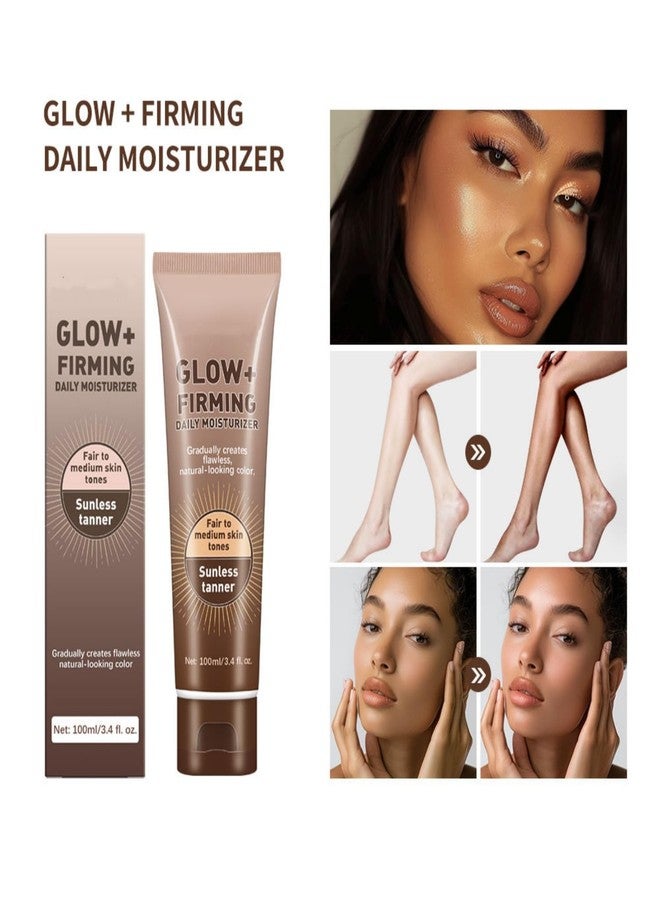 MAEPEOR Natural Glow+Firming Self Tanner Body Lotion, Sublime Bronze Glow Daily Moisturizer and Natural Skin Tone Enhancer, Fair to Medium Skin Tone - Image 2
