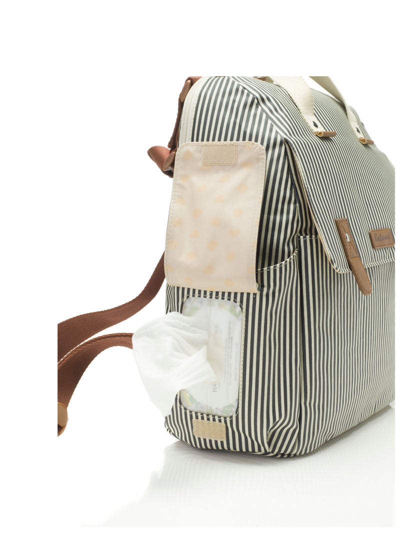 Babymel - Robyn Convertible Diaper Bag - Navy Stripe - Image 1