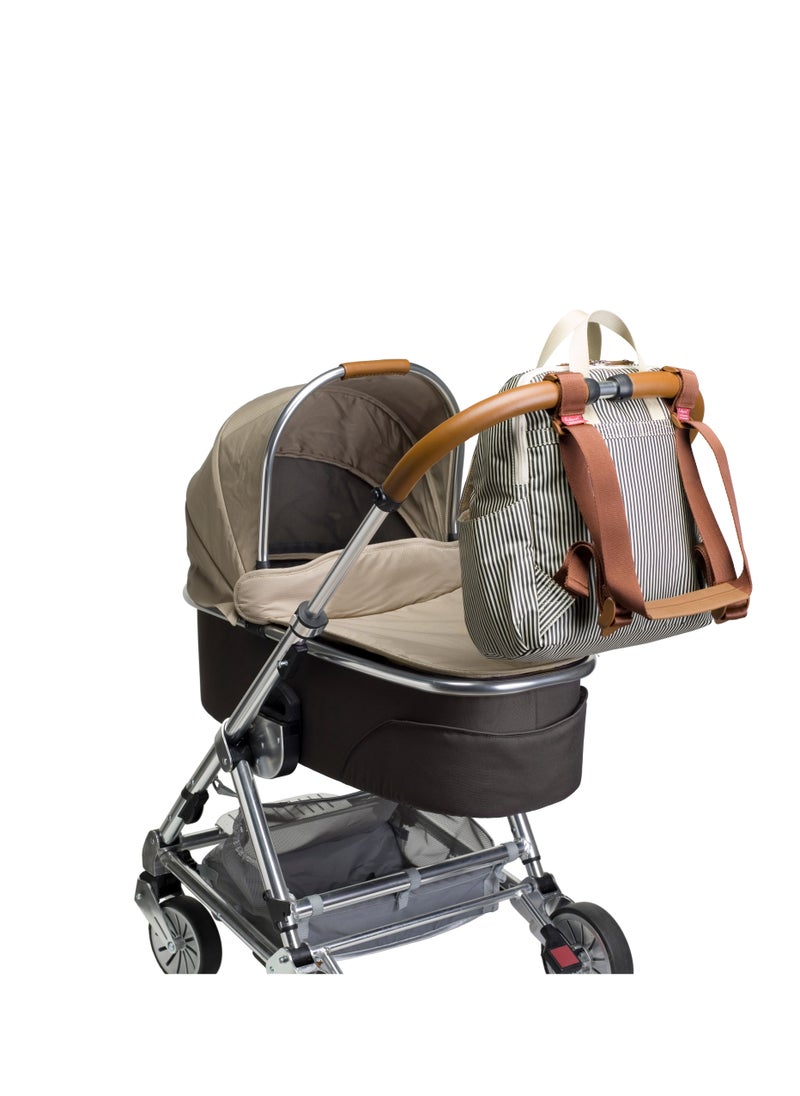 Babymel - Robyn Convertible Diaper Bag - Navy Stripe - Image 1