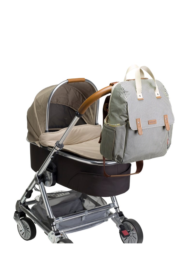 Babymel - Robyn Convertible Diaper Bag - Navy Stripe - Image 1