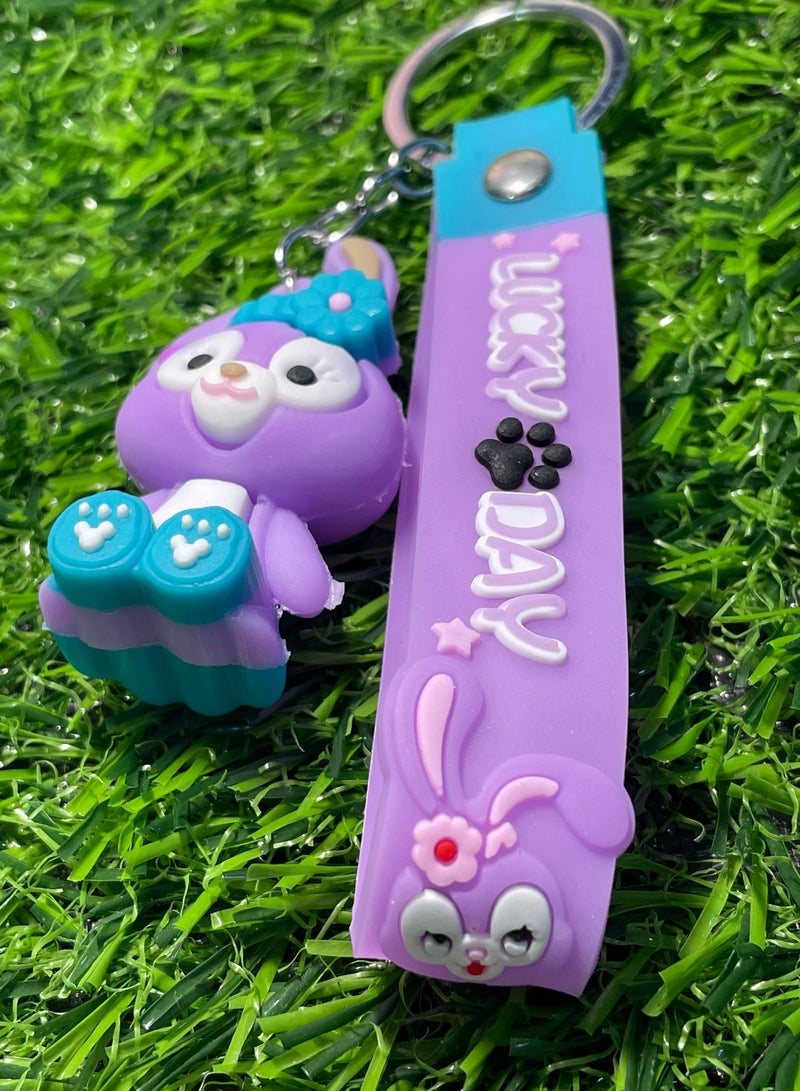 ميدالية مفاتيح كرتونية مميزة اكسسوار أنيق سلسلة مفاتيح بشخصية قطة مع شريط يتناسب مع مفاتيح السيارة والمحفظة والحقيبة هدية ابداعية جميلة - Image 4