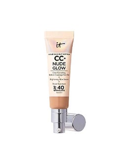 IT COSMETICS Cc+ Nude Glow Lightweight Foundation + Glow Serum With Spf 40 With Niacinamide Hyaluronic Acid & Green Tea Extract Medium Tan 1.08 Fl Oz  - Image 1