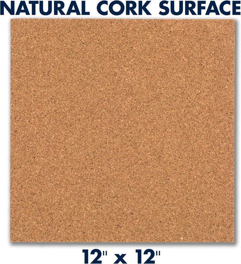 Quartet Cork Tiles, Bulletin Board Cork Panels 12" x 12" x 3/16", Natural, 8 Pack (108) - Image 4
