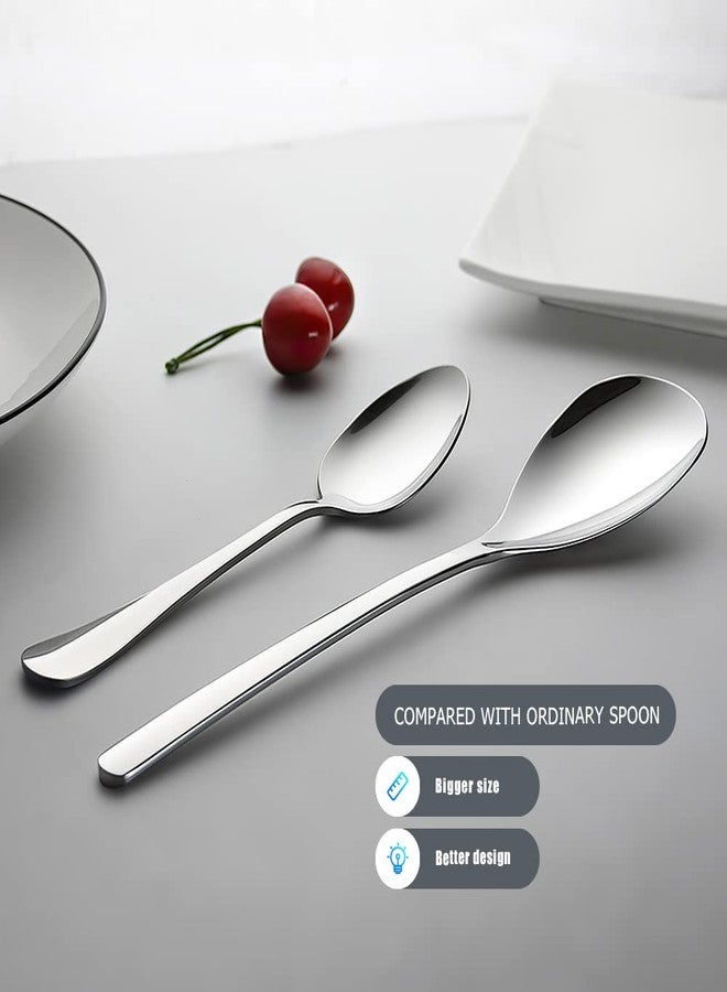 AYFDISHS 6-Piece Slotted & Solid Serving Spoons Set, 9.4 Inch Stainless Steel Perforated Serving Spoons for Vegetables, Salad, Pasta, 3 Tablespoons, 3 Slotted Spoons - Image 4