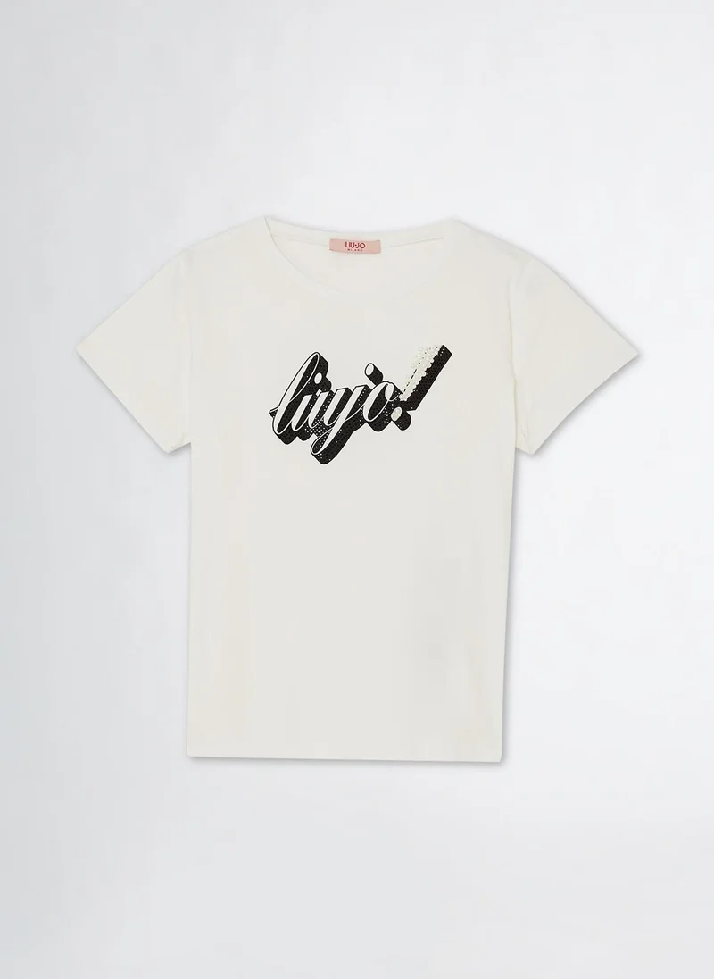 Liu Jo Cotton T-shirt with beads