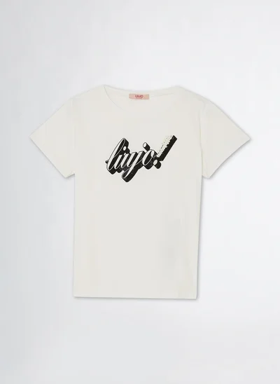 Liu Jo Cotton T-shirt with beads