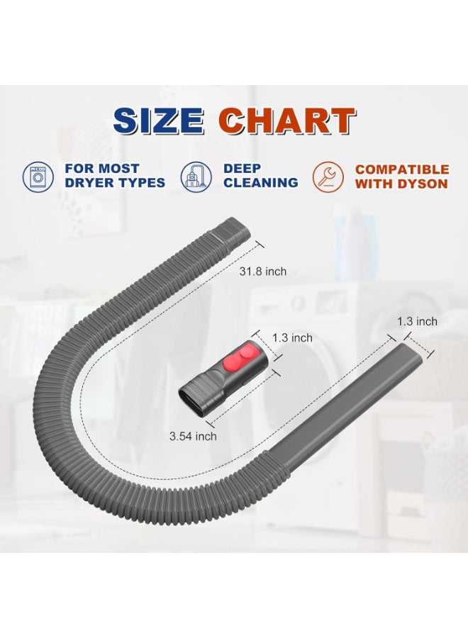 Dryer Vent Cleaner Kit Compatible with Dyson Dryer Lint Vacuum Hose Attachment Removes Deep Lint Adapter Compatible with Dyson V7 V8 V10 V11 V15 etc Cordless Vacuum Cleaner, Grey - Image 2