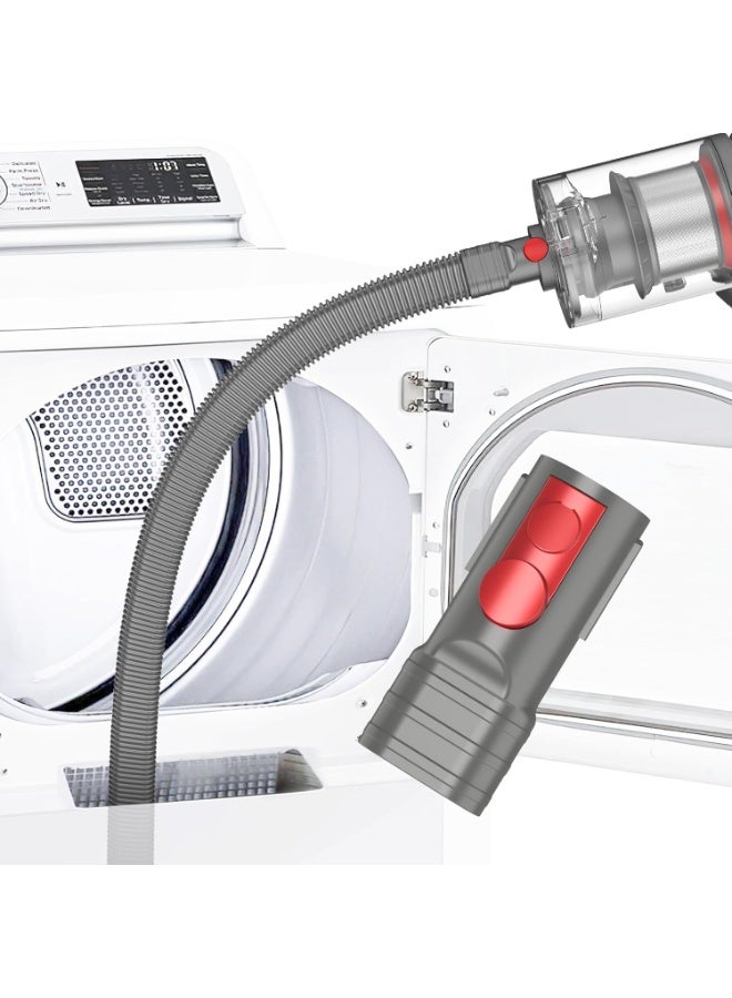 Dryer Vent Cleaner Kit Compatible with Dyson Dryer Lint Vacuum Hose Attachment Removes Deep Lint Adapter Compatible with Dyson V7 V8 V10 V11 V15 etc Cordless Vacuum Cleaner, Grey - Image 1