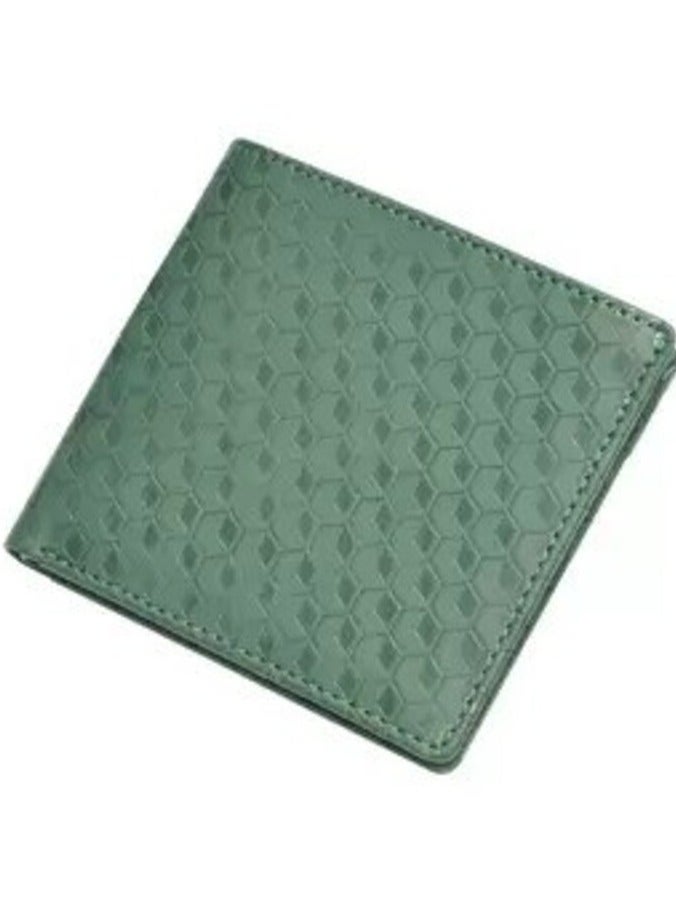 إف اي أس  محفظة FIS إيطالية من البولي يوريثين بتصميم ثنائي الطي من البولي يوريثين للرجال، نافذة لبطاقة الهوية، 6 فتحات للبطاقات، جيبين جانبيين، مقصورات مقسمة للفواتير، لون أخضر، مقاس مغلق 100 × 105 ملم - FSPQGRD3