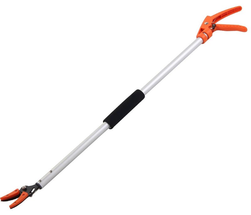 كسيبي مقص تقليم الأشجار الطويل للقطع والإمساك، 1.0 متر، شفرة SK5، مقص تقليم الأشجار القابل للتمديد، مقص تقليم الأغصان الصغيرة، أدوات قطبية تلسكوبية لحصاد الفاكهة والخضروات. - Image 1