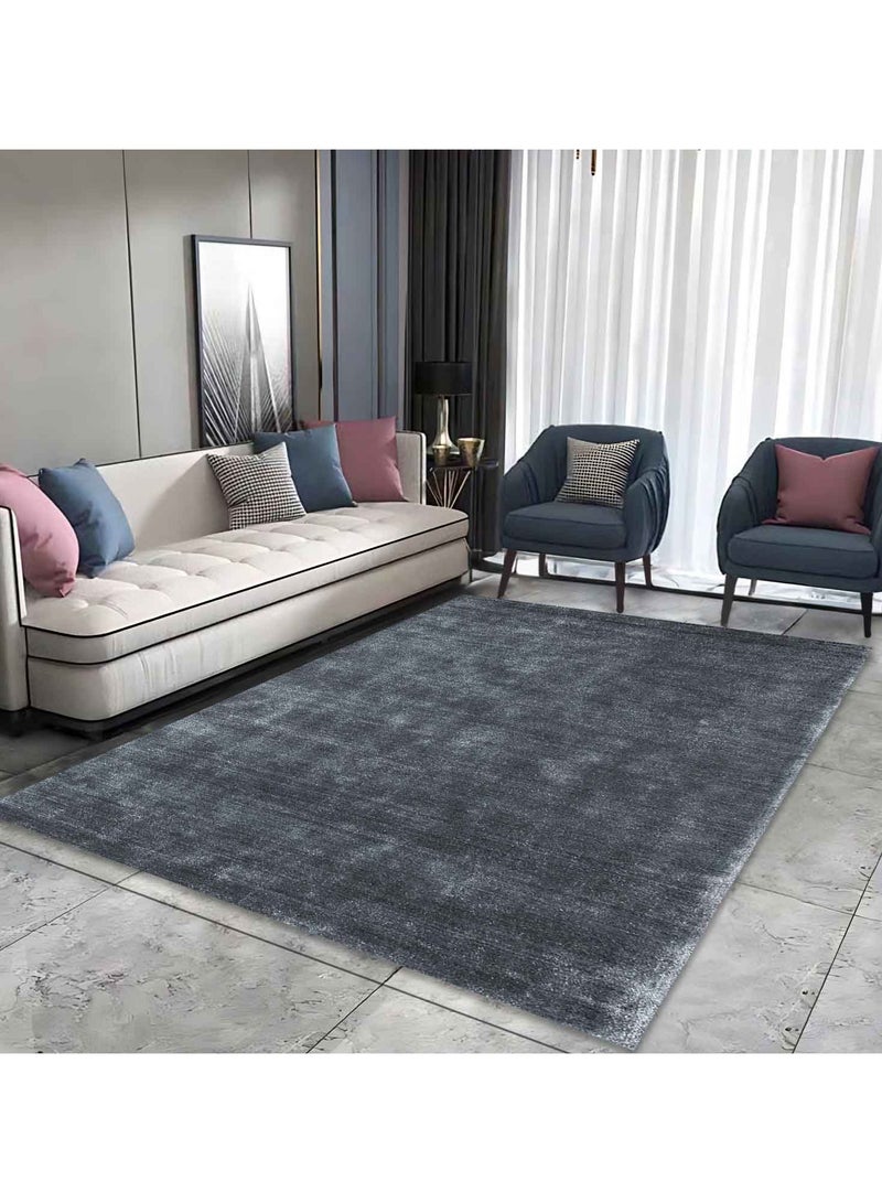 TULIP -100% BAMBOO SILK RUG- 100X150 CMS- GREY - Image 1