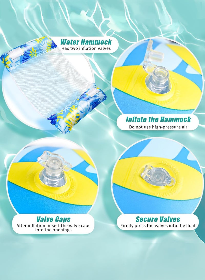 Chillspace 2 Pack Pool Floats with Air Pumps, Inflatable Pool Floaty, 4-in-1 Swimming Inflatable Pool Floating Bed, Hammock for Swimming Pool, Thick - Image 3