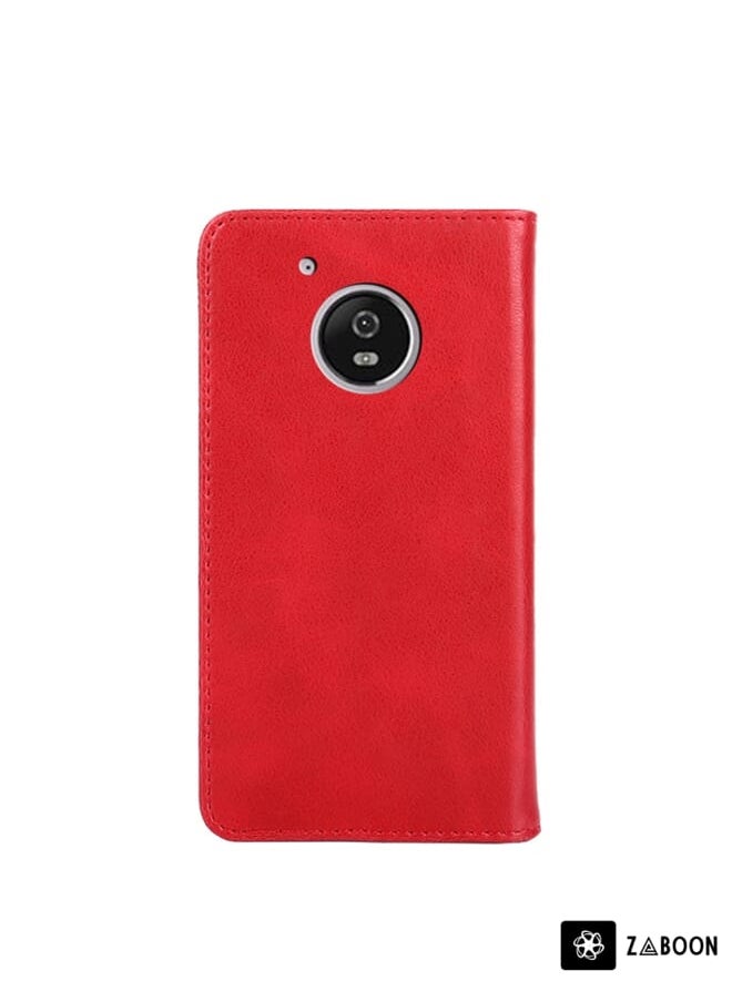 Protective Case For Motorola Moto G5 Plus Non-Magnetic Retro Texture Horizontal Flip Leather Case with Holder & Card Slots & Wallet