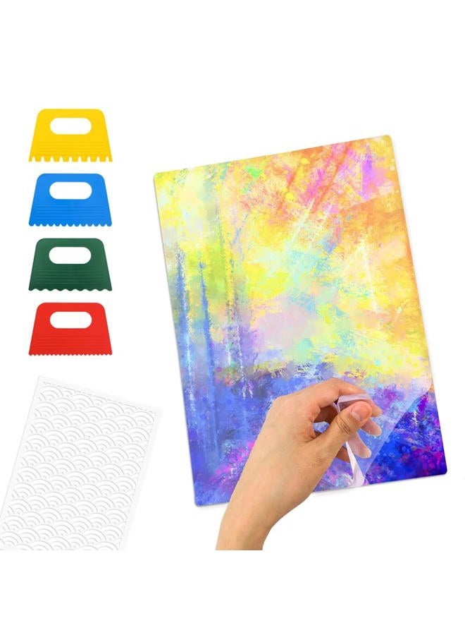 gocreate 9 x12 Inch Large Gel Printing Plate Gel Painting Plate Monoprinting Gel Block for Stamping, Cardmaking Printmaking with Stencils, 4 Scrappers - Image 1
